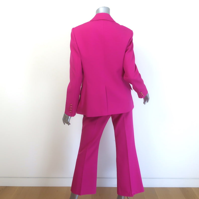 Milly Avery Blazer &amp; Paige Cropped Pants Suit Fuchsia Cady Size 6/8