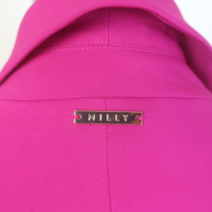 Milly Avery Blazer &amp; Paige Cropped Pants Suit Fuchsia Cady Size 6/8