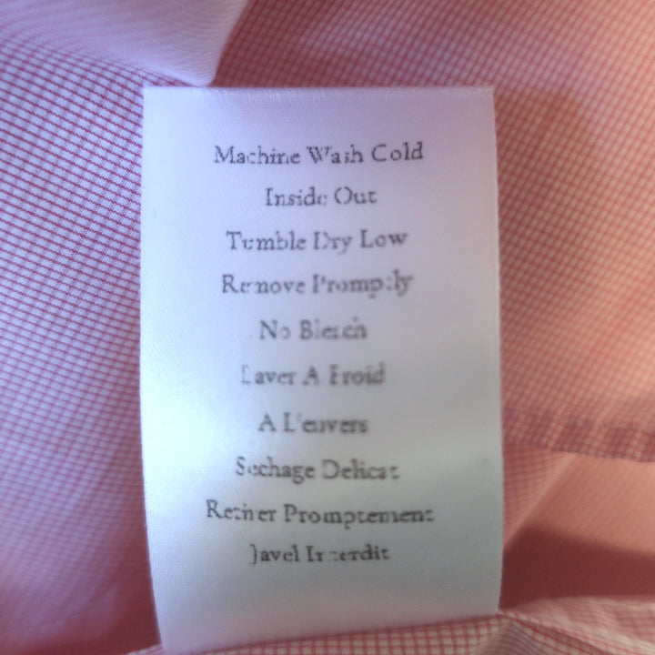 Frank &amp; Eileen Frank Shirt Pink Micro Check Cotton Size Extra Extra Small