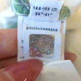 Dolce & Gabbana Camellia Print Dress Yellow/Pink Poplin Size 11/12 Womens XS