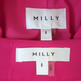 Milly Avery Blazer & Paige Cropped Pants Suit Fuchsia Cady Size 6/8