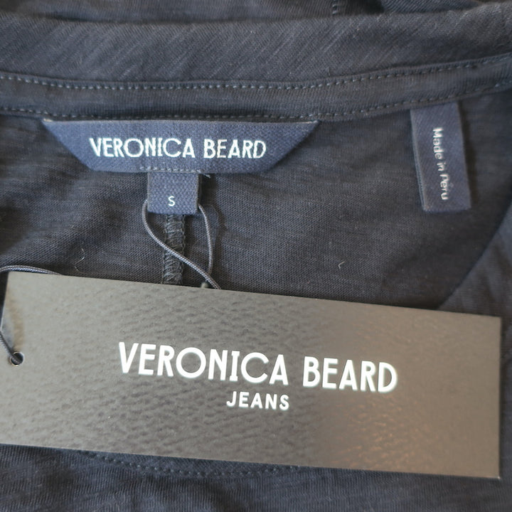 Veronica Beard Logo T-Shirt Navy Size Small Short Sleeve Top NEW