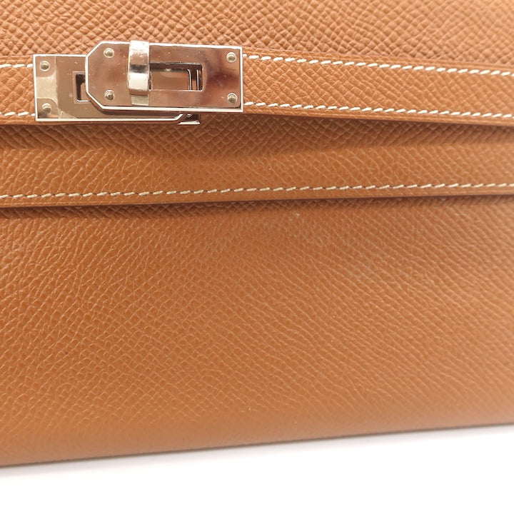 Hermes 2021 Kelly Longue Wallet Gold Epsom Leather Palladium Hardware