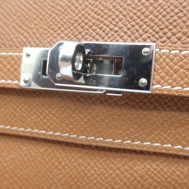 Hermes 2021 Kelly Longue Wallet Gold Epsom Leather Palladium Hardware