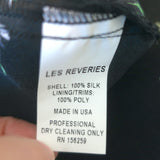 Les Reveries Long Sleeve Victorian Dress Black Daffodil Print Silk Size 6 NEW