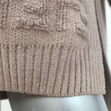 Fendi FF Logo-Back Chenille Turtleneck Sweater Tan Mohair-Blend Size 38