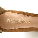 Gianvito Rossi Cork Platform Wedge Sandals Tan Suede Size 38 Ankle Strap Heels