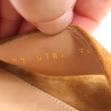 Gianvito Rossi Cork Platform Wedge Sandals Tan Suede Size 38 Ankle Strap Heels