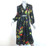 Cynthia Rowley Dress Krystal Black Lace-Trim Fruit Print Twill Size 8
