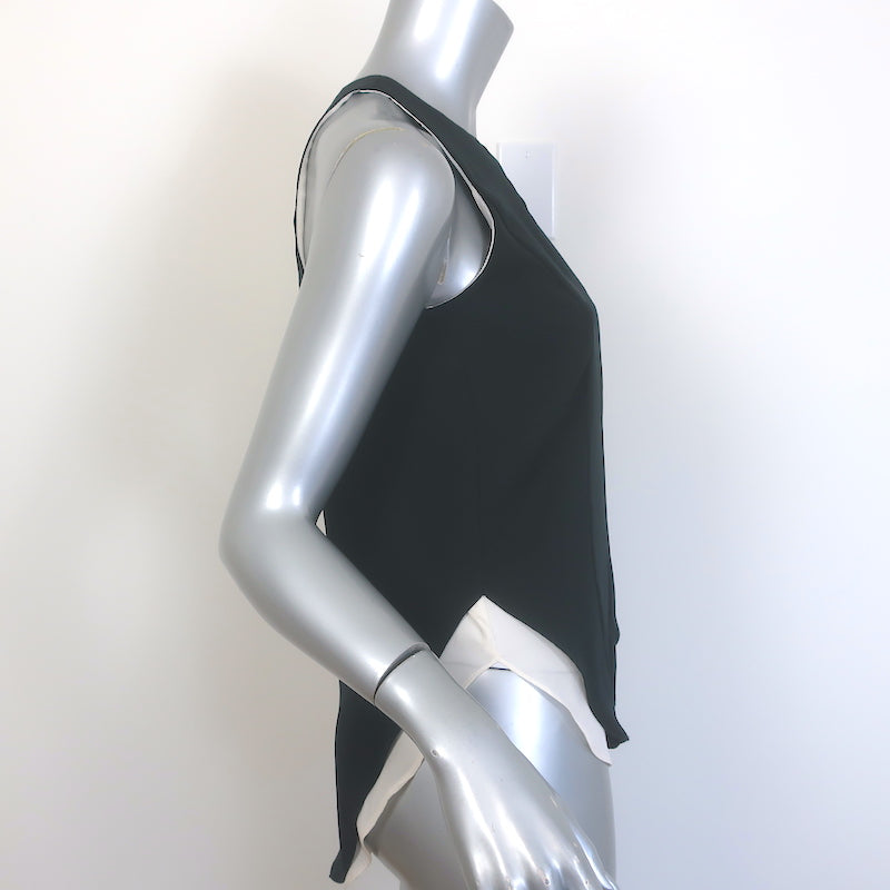 Rag &amp; Bone Layered Keyhole Tank Top Black/White Size Extra Small