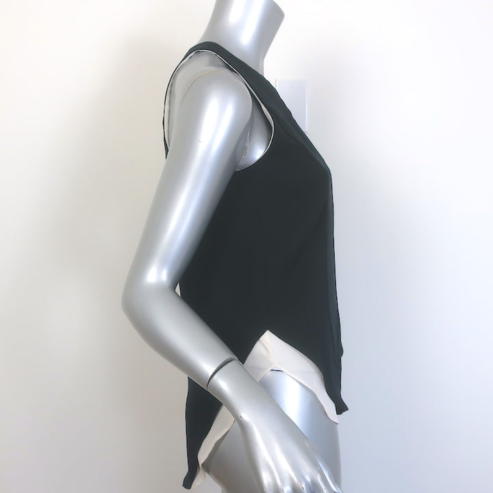 Rag &amp; Bone Layered Keyhole Tank Top Black/White Size Extra Small