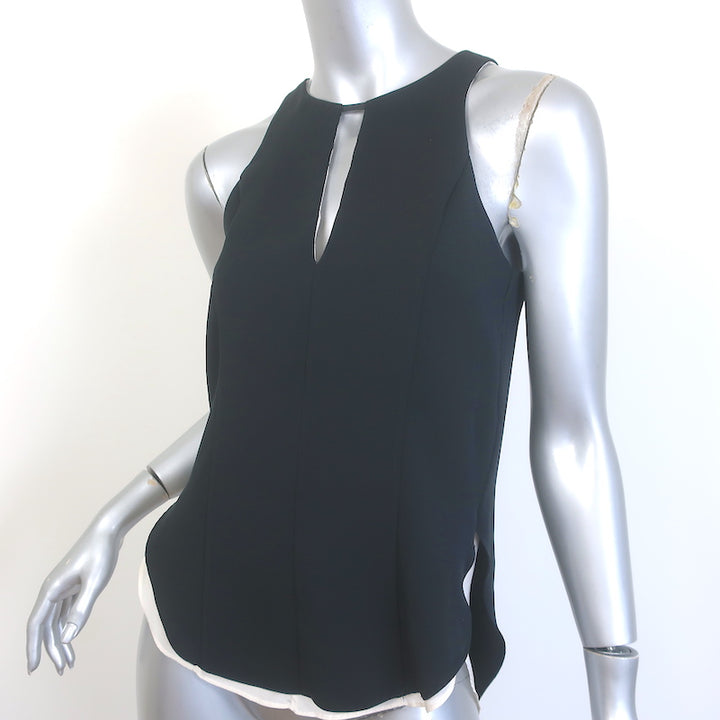Rag &amp; Bone Layered Keyhole Tank Top Black/White Size Extra Small