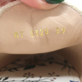 Christian Dior floral-embroidered canvas flat mules, white with multi embroidery, authentic pre-owned, gently worn luxury