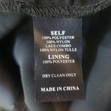 Cynthia Rowley Dress Krystal Black Lace-Trim Fruit Print Twill Size 8