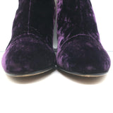 Dries Van Noten Crushed Velvet Ankle Boots Dark Purple Size 38.5