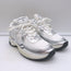 Chanel CC Runner Sneakers Silver Leather & White Mesh Size 36