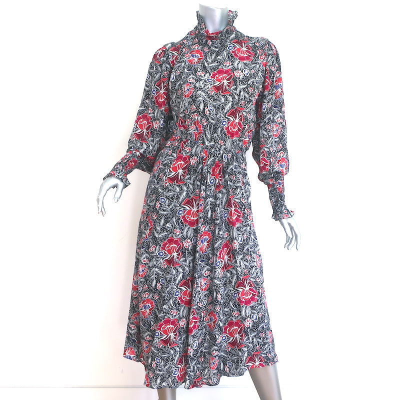 Isabel Marant Etoile Asymmetrical Midi Dress Yescott Floral Print Silk Celebrity Owned Isabel Marant Etoile Asymmetrical Midi Dress Yescott Floral Print Silk Celebrity Owned