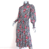 Isabel Marant Etoile Asymmetrical Midi Dress Yescott Floral Print Silk Size 34