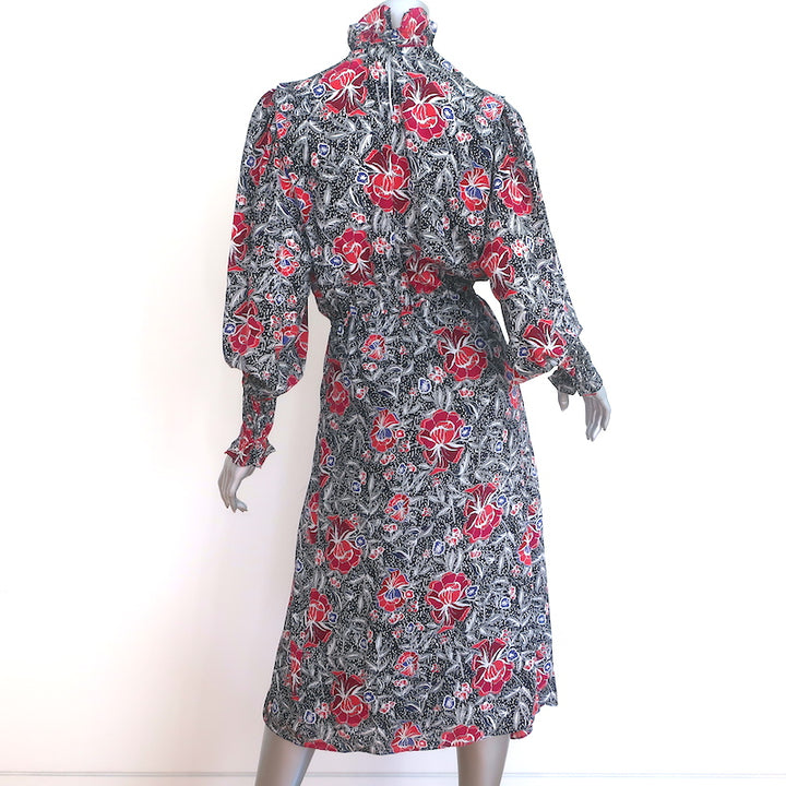 Isabel Marant Etoile Asymmetrical Midi Dress Yescott Floral Print Silk Size 34