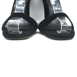 Prada Ankle Strap Sandals Black Suede Size 38.5 Open Toe Heels