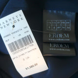 Erdem Maxi Dress Evanna Leighton Navy Tulip Print Silk Twill Size US 4 NEW