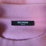 Balmain Ruffle-Trimmed Crewneck Sweatshirt Pink Size Y14 / Womens Extra Small
