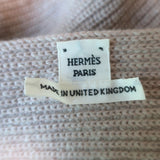 Hermes Cashmere Cropped Wrap Sweater Beige Ribbed Knit Size 42