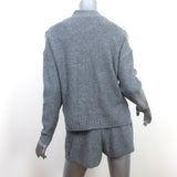 Splendid Camelia Fringed Cashmere Cardigan & Short Set Gray Size Extra Small NEW