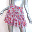 MISA Marion Ruffle Mini Skirt Gray/Multi Floral Print Chiffon Size Small