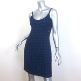Chanel 24P Tweed Tank Dress Navy Wool-Blend Size 38 NEW