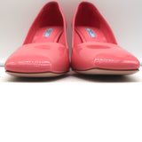 Prada Square Toe Pumps Pink Patent Leather Size 38.5 NEW