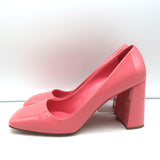 Prada Square Toe Pumps Pink Patent Leather Size 38.5 NEW