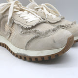 Christian Dior C'est Dior sneakers in ecru fringed suede and mesh, authentic pre-owned