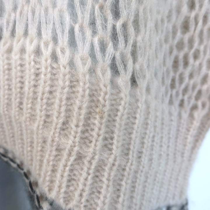 Givenchy Distressed Knit Pullover Sweater Nude Mohair-Blend Size Small