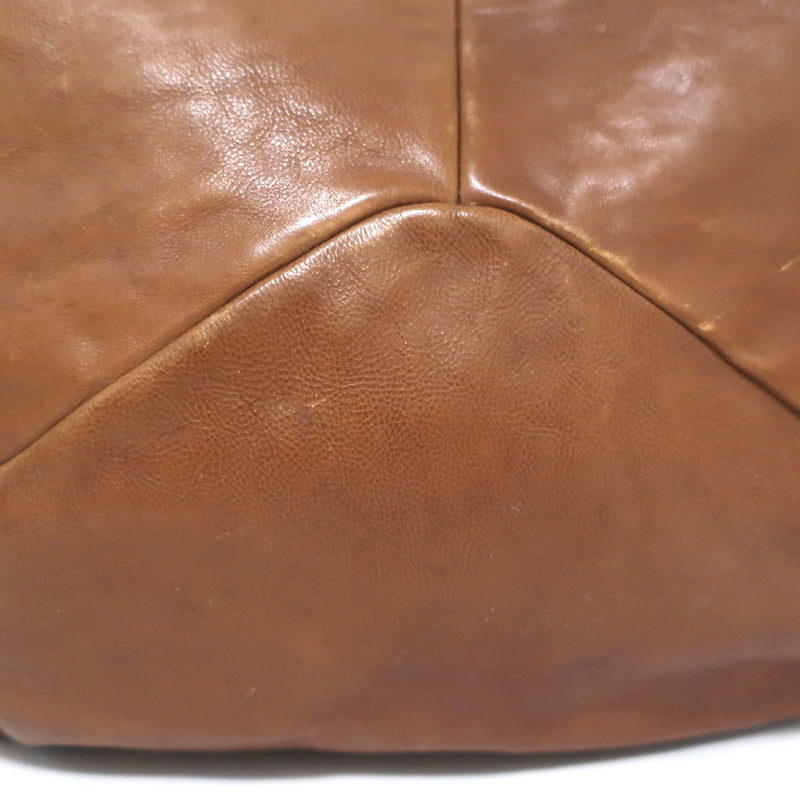 Vintage Yves Saint Laurent Large Hobo Bag Brown Leather