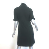 Burberry London Ruffle-Sleeve Polo Dress Black Stretch Cotton Size Medium