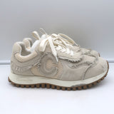 Christian Dior C'est Dior sneakers in ecru fringed suede and mesh, pre-owned with gentle wear, authentic luxury, size 38.5