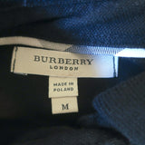 Burberry London Ruffle-Sleeve Polo Dress Black Stretch Cotton Size Medium
