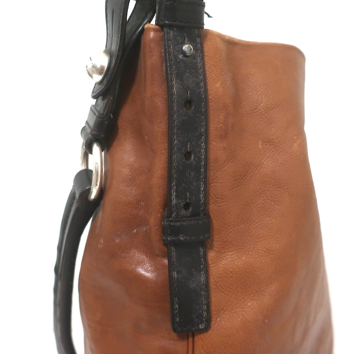 Vintage Yves Saint Laurent Large Hobo Bag Brown Leather