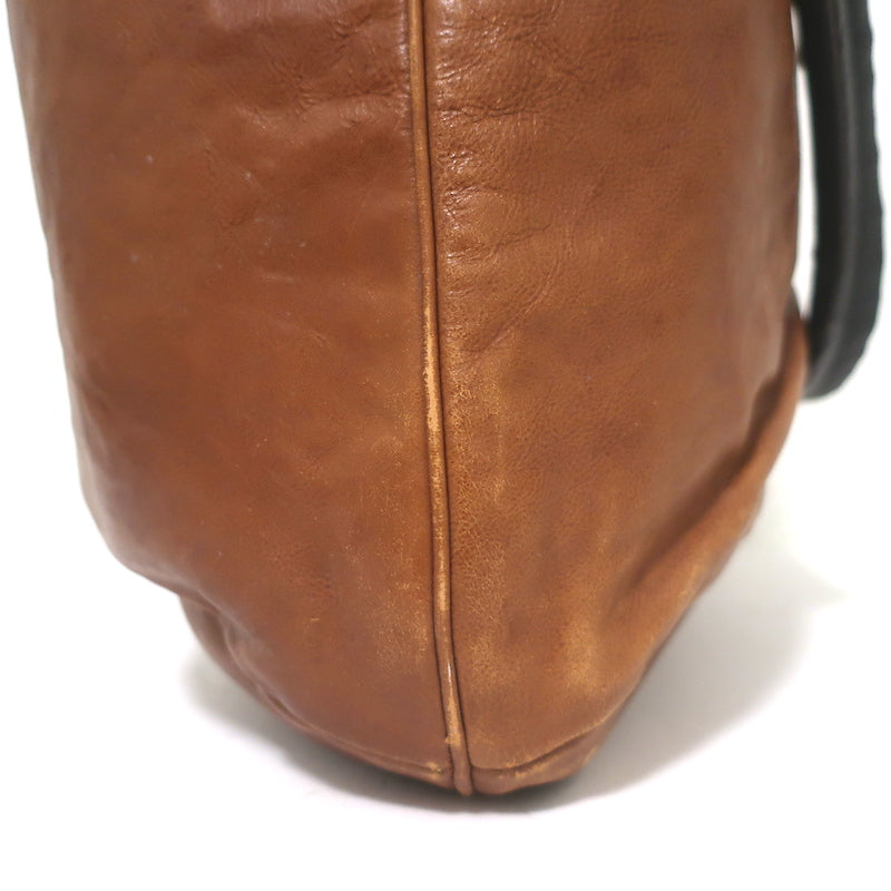 Vintage Yves Saint Laurent Large Hobo Bag Brown Leather