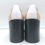 Chanel CC Penny Loafer Pumps Beige & Cream Leather Size 36 NEW