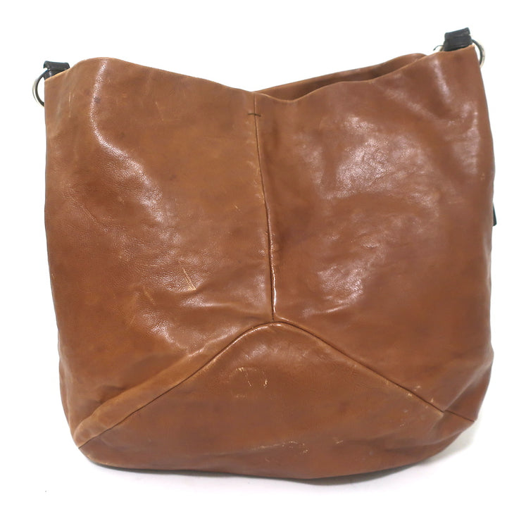 Vintage Yves Saint Laurent Large Hobo Bag Brown Leather