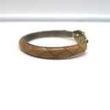 Vintage Gucci GG Bangle Bracelet Tan Snakeskin 24k Gold-Plated
