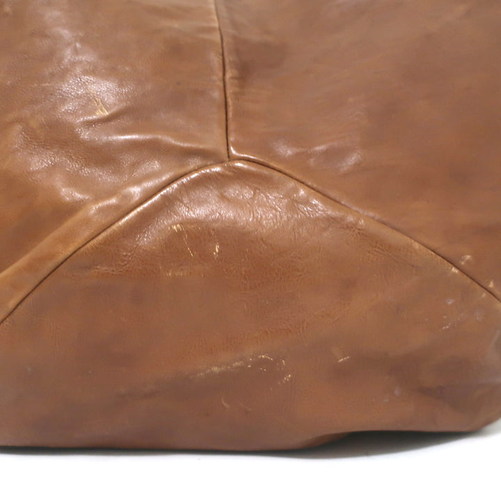 Vintage Yves Saint Laurent Large Hobo Bag Brown Leather