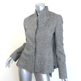 Stella McCartney Peplum-Back Tweed Jacket Gray Wool Size 38