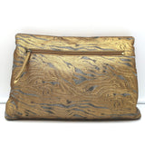Dries Van Noten Envelope Clutch Gold Metallic Jacquard Bag