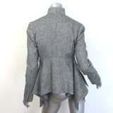 Stella McCartney Peplum-Back Tweed Jacket Gray Wool Size 38