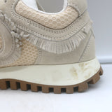 Christian Dior C'est Dior sneakers in ecru fringed suede and mesh, authentic pre-owned with light wear