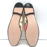 Gucci Princetown Mules Cream Rose Print Leather Size 37.5 Slip-On Flats NEW