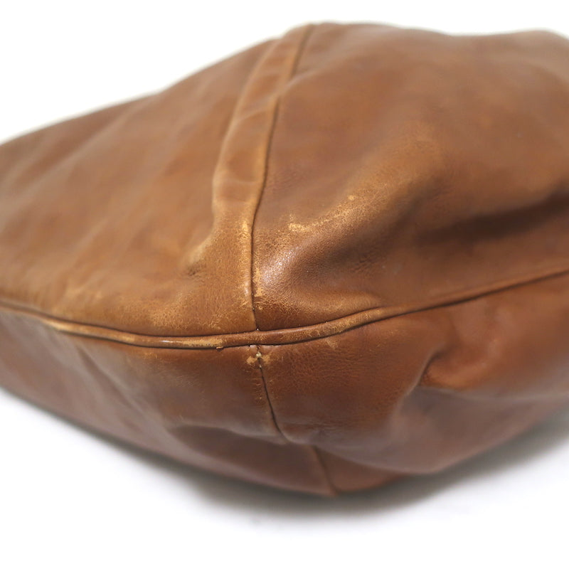 Vintage Yves Saint Laurent Large Hobo Bag Brown Leather